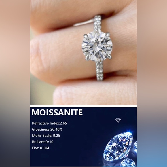 Moissanite Silver Ring with authenticity card included - Picture 1 of 6